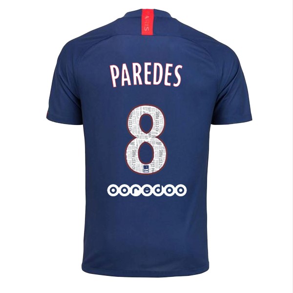 Camiseta Paris Saint Germain NO.8 Paredes Replica Primera Ropa 2019/20 Azul